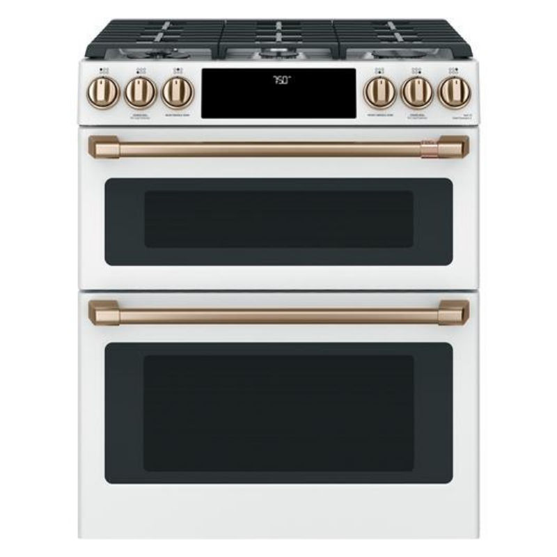 GE CGS750P4MW2: Gas Double-Oven Slide-In Range with Convection