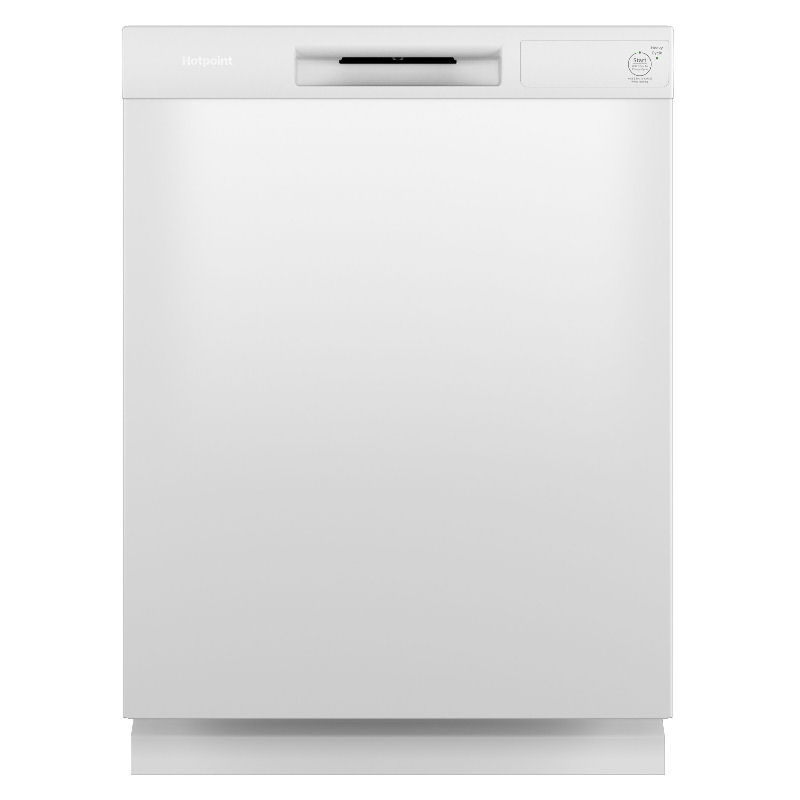 Hotpoint HDF310PGRWW: One Button Dishwasher with Plastic Interior