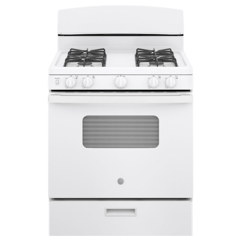 GE JGBS10DEMWW: Free-Standing Front Control Gas Range