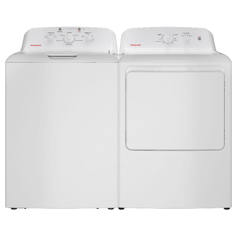 Hotpoint HTW265ASWWW + HTX26EASWWW: Top Load Washer and Electric Dryer Set